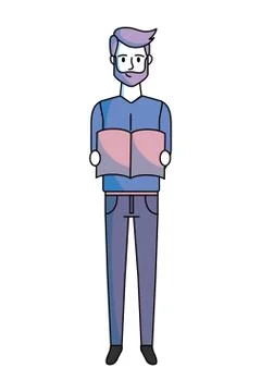 Man with book 스톡 일러스트