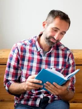 Man with book Foto stock