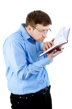 Man with book Stock Photos