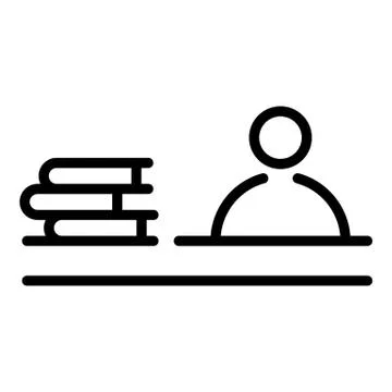 Man book stack icon, outline style Stock Illustration
