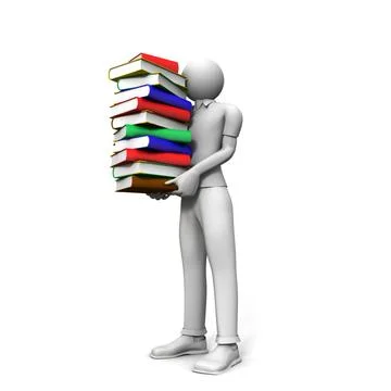 Man with books Stock Illustration