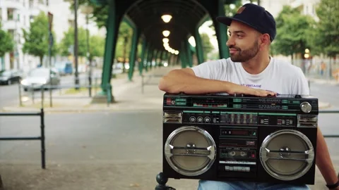 Man with Boombox (Cinemagraph) Stock Footage 233897972