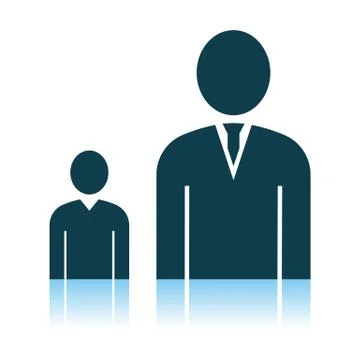 Man Boss With Subordinate Icon Stock Illustration