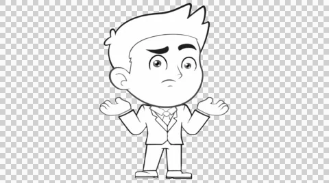 Man with both hands open animation with transparent background Stock Footage 43800830