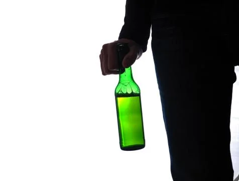Man with a bottle of beer Stock Photos