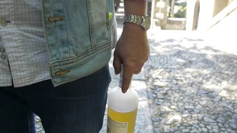 A man with a bottle of wine Stock Footage 80248207