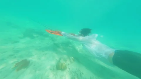 Man at the Bottom of the Sea Stock Footage 293276758