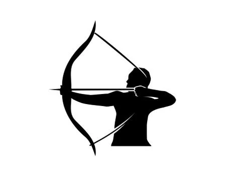 Man with bow and arrow illustration Stock-Illustration