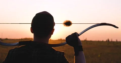Man with bow Stock Footage 159480095