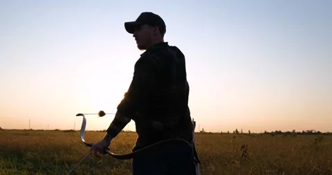 Man with bow Stock Footage 159480225