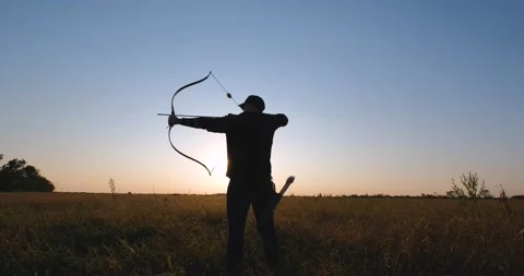 Man with bow Stock Footage 159480229