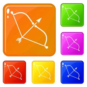 Man bow icons set vector color 库存插图