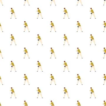 Man bowling seamless pattern repeating background Stock Illustration