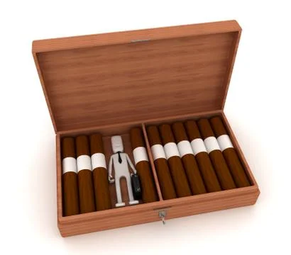 Man in a box of cigarettes - conceptual image Stock Illustration