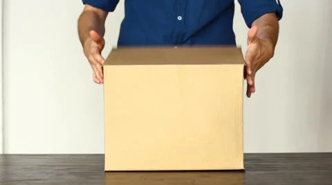 Man with box Stock Footage 64372152