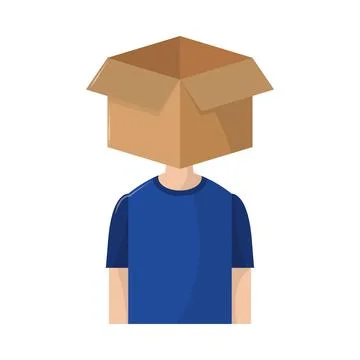 Man with a box Stock Illustration