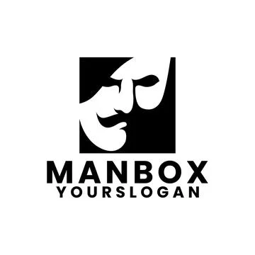 Man box logo design concept Stock Illustration