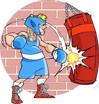 Man boxer on training Stock Illustration