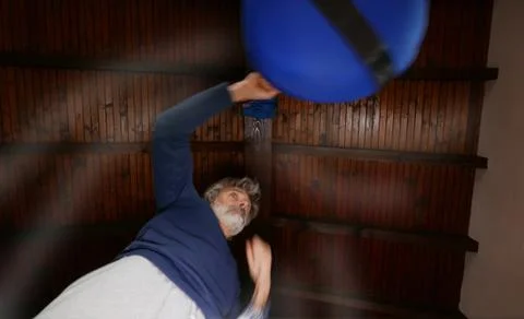 Man boxing bag Stock Photos