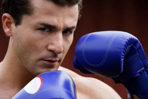 Man in boxing stance Stock Photos