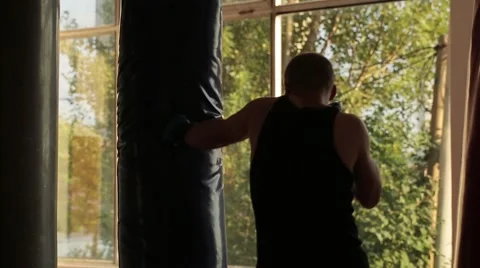 Man boxing workout in a gym Video stock 51825910