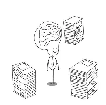 Man brain book Stock Illustration