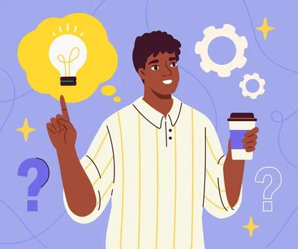 Man brainstorm morning vector concept Stock Illustration