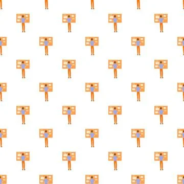 Man brainstorming ideas on project board pattern Illustrazione stock