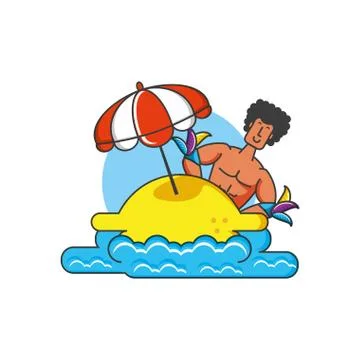 Man brazilian dancer in beach Illustrazione stock