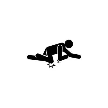 Man, break, fall, knee, tripping icon. Element of man fall down. Premium quality Stock Illustration