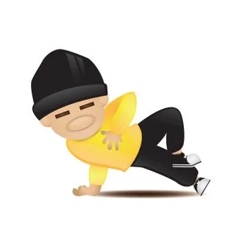 Man with breakdance pose Stock Illustration