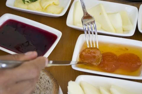 Man at breakfast 写真素材