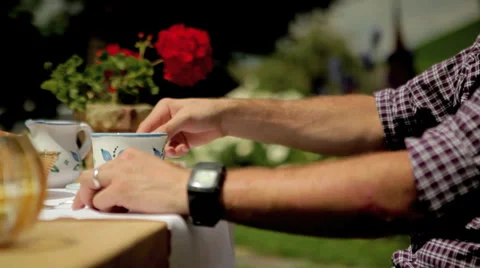 Man at Breakfast Table Stock Footage 36051723