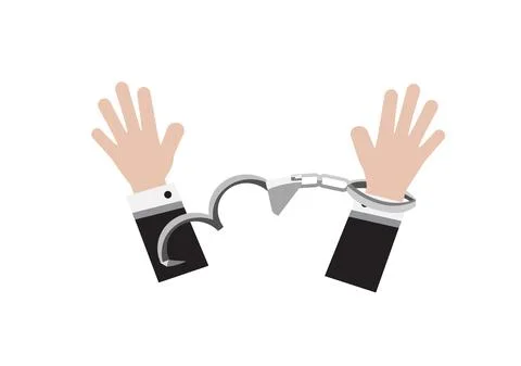 A man breaking shackle for freedom vector on white background Stock Illustration