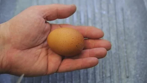 A man breaks eggs in a pan with butter. Stock Footage 131461682