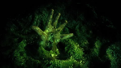 Man Breaks Through Green Alien Cocoon Stock-Footage 233023324