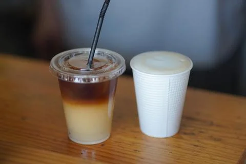 A man brewing coffee Foto stock