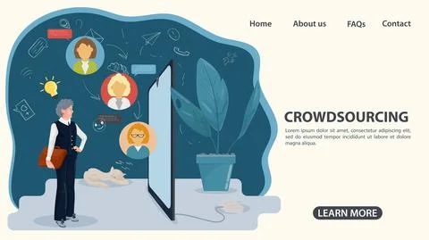 A man with a briefcase gives instructions on the Internet the concept of crow Stock Illustration