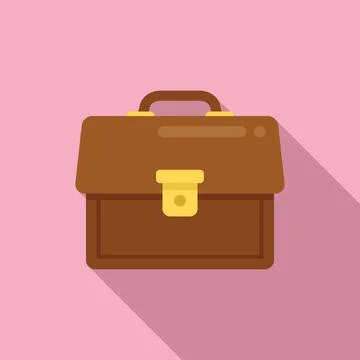 Man briefcase icon flat vector. Work bag Stock Illustration