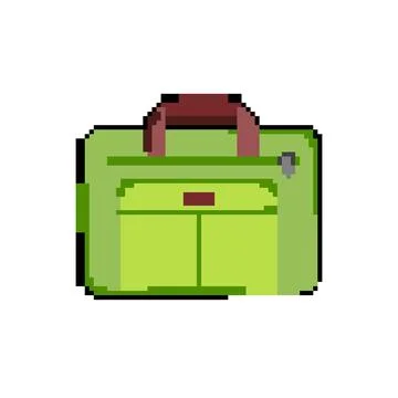 Man briefcase for men pixel art vector illustration Stock Illustration
