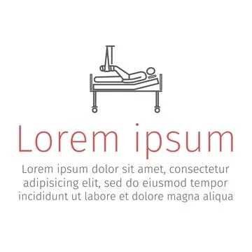 Man with broken leg in Hospital. Vector illustration. Stock Illustration