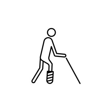 A man with a broken leg icon. Element of disabled icon for mobile concept and Stock Illustration