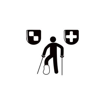 A man with a broken leg icon. Elements of insurance icon. Premium quality Stock Illustration