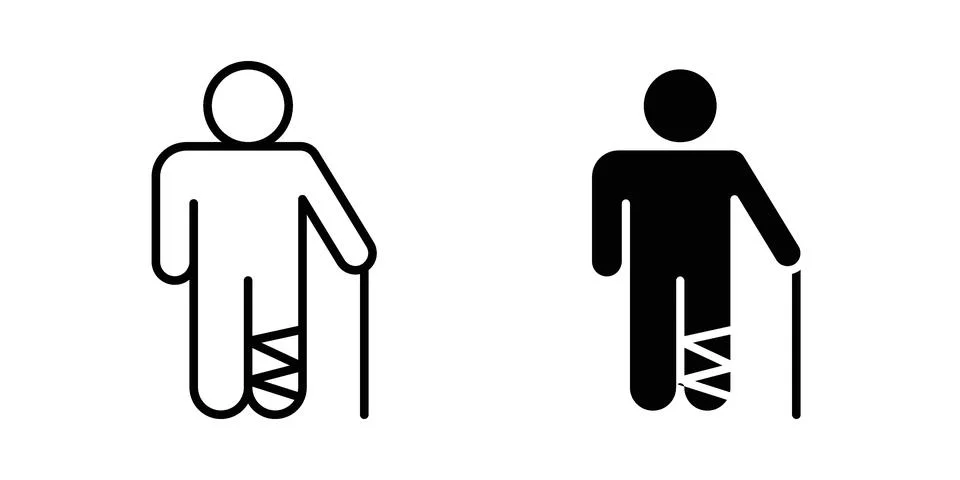 Man with broken leg icon vector design. EPS10 Stock Illustration