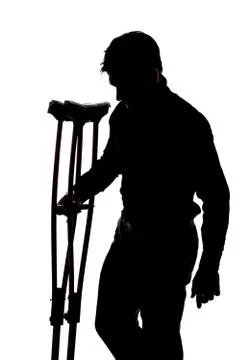Man with broken leg Stock Photos