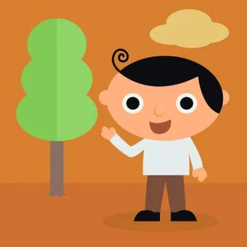 Man on brown background Stock Illustration