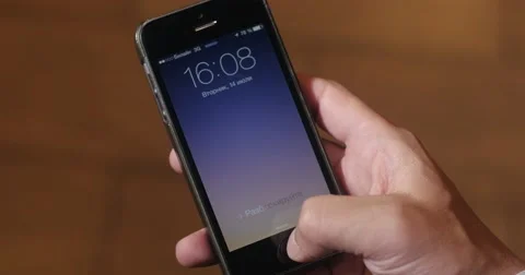 A man browses the menu smartphone. Stock Footage 52273764