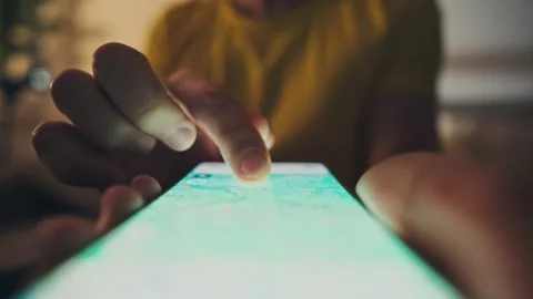 Man Browsing Digital Map In Google Maps App On Smartphone Screen Stock Footage 330537387