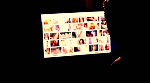 Man Browsing Internet Content About Nude Woman Video stock 67239787
