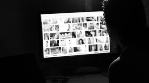 Man Browsing Internet Content About Nude Woman Video stock 67240189